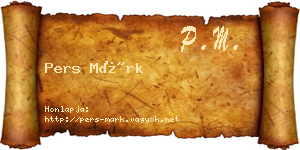 Pers Márk névjegykártya